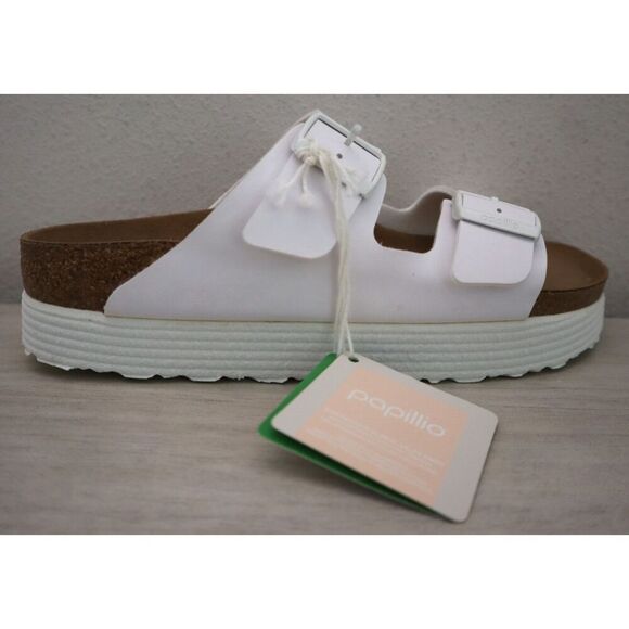 Birkenstock Papillio Women's 10 White Arizona Grooved Vegan Platform Sandals - Picture 5 of 13